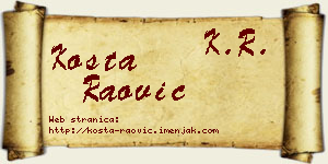 Kosta Raović vizit kartica